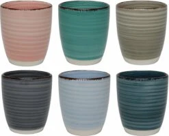 Tavola - Koffiemokken - Zonder Oor - Kleurrijk - Aardewerk - 160Ml - 6 Stuks - Ibizia -Serviesselectie Winkel 1200x968 1