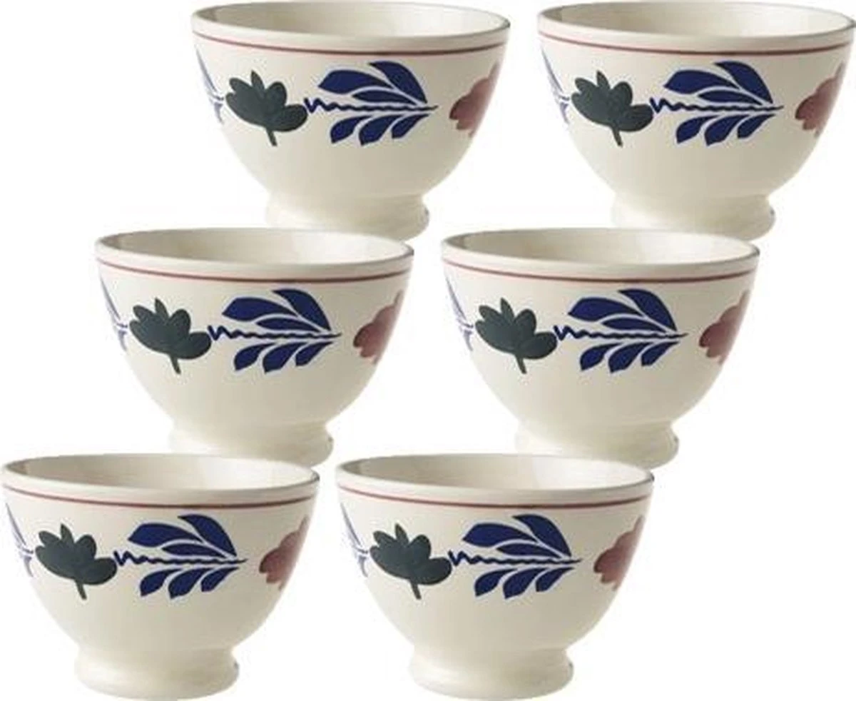 Boerenbont Kom Op Voet 10 Cm - 6 Stuks 1 Boerenbont Kom Op Voet 10 Cm - 6 Stuks