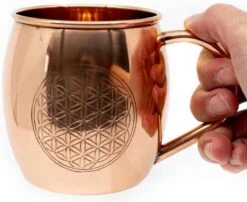 Koperen Beker Flower Of Life Geëtst (470 Ml) -Serviesselectie Winkel 1200x982