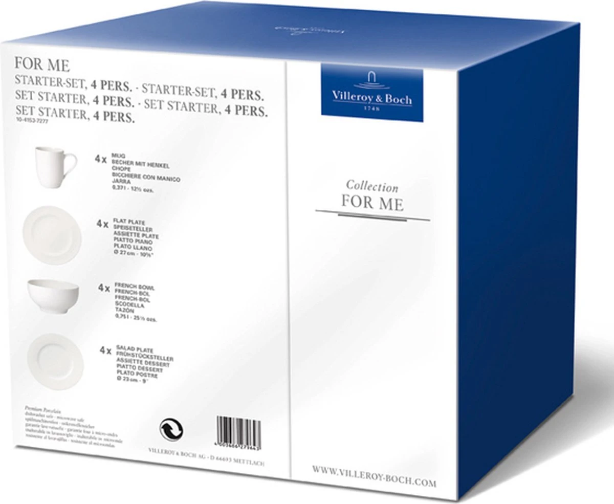 Villeroy & Boch For Me Starter Set - 4 Personen - Porselein 5 Villeroy & Boch For Me Starter Set - 4 Personen - Porselein - Afbeelding 5