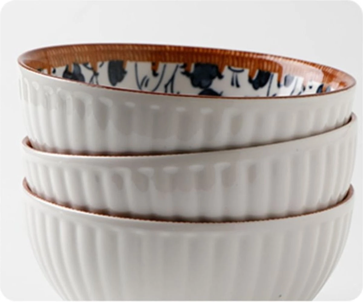 Winkrs - Servies Set Met 6 Kommetjes - Keramiek - Chinese Kommen Voor Rijst, Saus, Hapjes Etc. 5 Winkrs - Servies Set Met 6 Kommetjes - Keramiek - Chinese Kommen Voor Rijst, Saus, Hapjes Etc. - Afbeelding 5