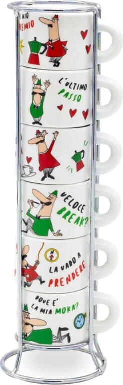 Bialetti Impilabili Italia Espresso Kopjes In Rek 6 Stuks -Serviesselectie Winkel 385x1200