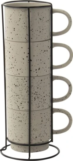 Gusta Rek Met Mokken Ivoor 350 Ml - 4 Stuks -Serviesselectie Winkel 549x1200