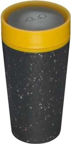 Circular&Co. Herbruikbare To Go Koffiebeker (rCUP) Zwart/geel 12oz/340ml -Serviesselectie Winkel 590x1200
