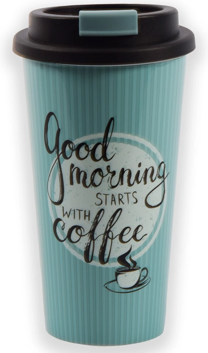 Travel Mug - 450 Ml - Koffiebeker To Go - Mok Koffie Of Thee - Reisbeker, Koffiebeker - Coffee To Go Beker - CRUISING TRAVEL MUG - To-Go Beker GOODMORNING Kleine Formaat 1 Travel Mug - 450 Ml - Koffiebeker To Go - Mok Koffie Of Thee - Reisbeker, Koffiebeker - Coffee To Go Beker - CRUISING TRAVEL MUG - To-Go Beker GOODMORNING Kleine Formaat