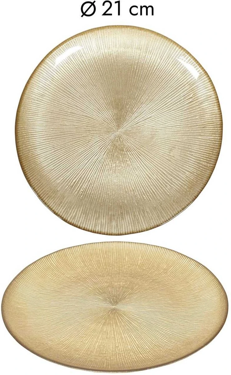 4goodz 6-persoons Versailles Servies Glas - 18 Delig Servies - Goud 2 4goodz 6-persoons Versailles Servies Glas - 18 Delig Servies - Goud - Afbeelding 2