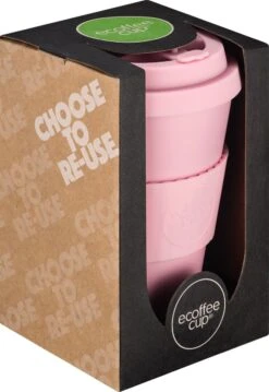 Ecoffee Cup Local Fluff PLA - Koffiebeker To Go 400 Ml - Roze Siliconen -Serviesselectie Winkel 826x1200