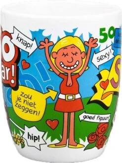 Cartoonmok Sarah - 50 Jaar -Serviesselectie Winkel 895x1200 1