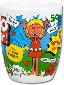 Cartoonmok Sarah - 50 Jaar -Serviesselectie Winkel 901x1200
