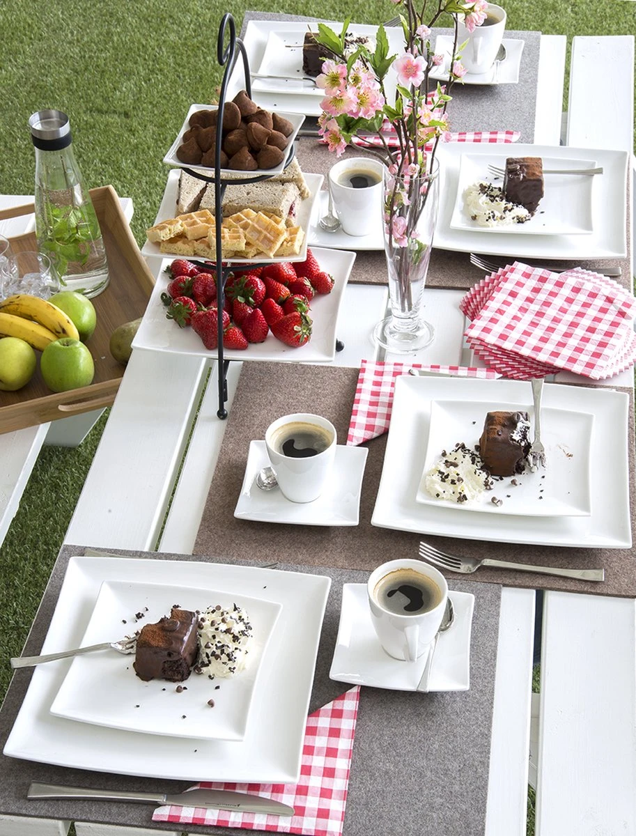 Maxwell & Williams East Meets West Serviesset - 6 Personen- 30 Delig - Wit 3 Maxwell & Williams East Meets West Serviesset - 6 Personen- 30 Delig - Wit - Afbeelding 3